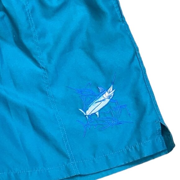 Guy Harvey By AFTCO‎ Blue 5" Bathing Suit Trunks Size Large - Picture 2 of 8